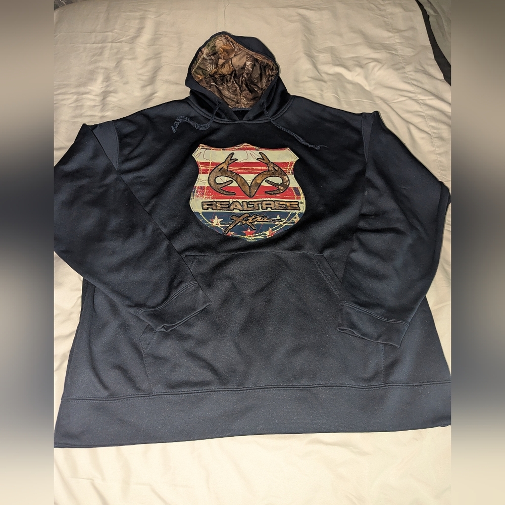 Realtree Men's XL Blue‎ Graphic Hoodie Sweatshirt